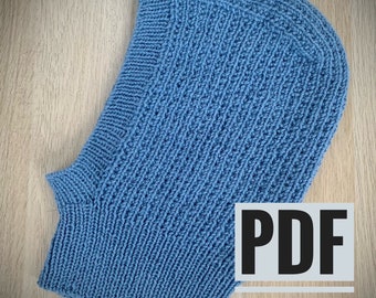 Balaclava KNITTING PATTERN for women, instant download PDF beginner knit ski hood diy