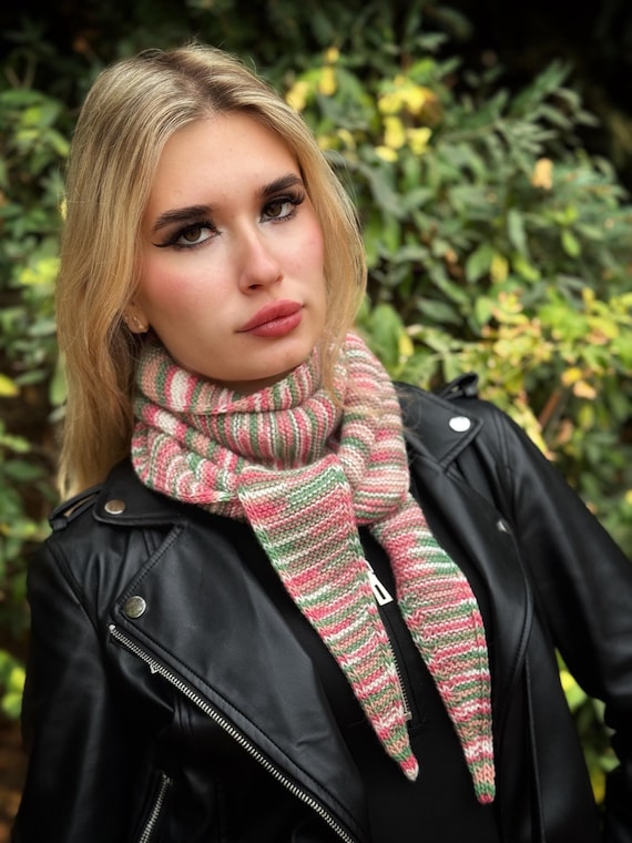 Merino Cashmere Knit Scarf: Gradient Ombre Shawl