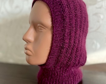 Handgestrickte Mohair Balaclava Haube: Winter-Maske