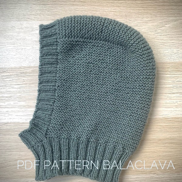 Balaclava KNITTING PATTERN for women, instant download PDF beginner knit ski hood diy