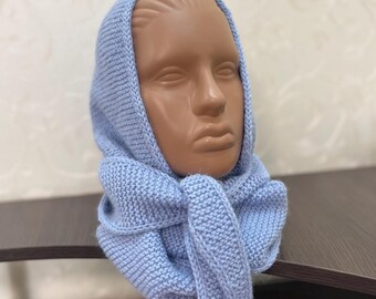 ВязаныEY вручную шарф с капюшоном из шеррISTи апаки и мериноса — мяUGкир зимнии шарф