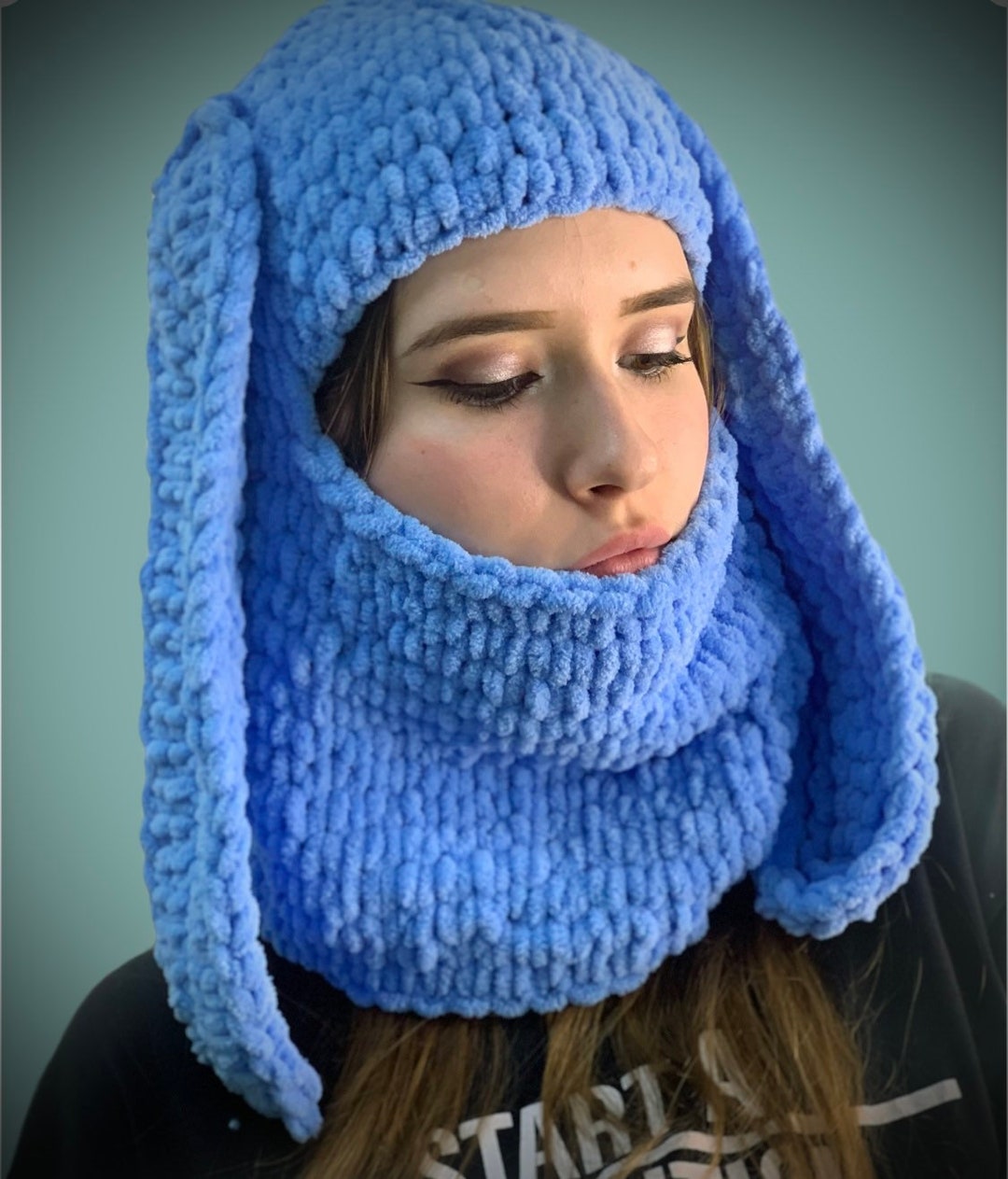 Bunny Balaclava Ears Merino Wool Hat Light Blue main image 0