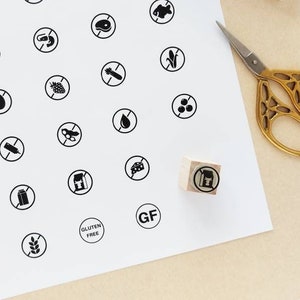 Timbres d'icônes ALLERGIES ALIMENTAIRES, timbres d'allergies alimentaires, choix d'entrées, carte de lieu pour mariage, timbres d'options de repas, timbres de choix de menu, sans soja