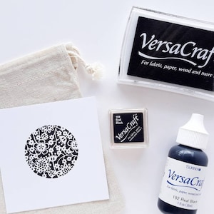 Tampone di inchiostro NERO per tessuto, carta, legno, pelle. Versacraft InkPad. Tampone di inchiostro opaco. Forniture di stampa per album. Colore nero reale