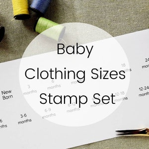BABY CLOTHING SIZES Stamp Set, Children Clothes Sizes Labels Stamps, Kids  Clothing Sizes Tags, Mini Sizing Stamps, Handmade Apparel Stamp 