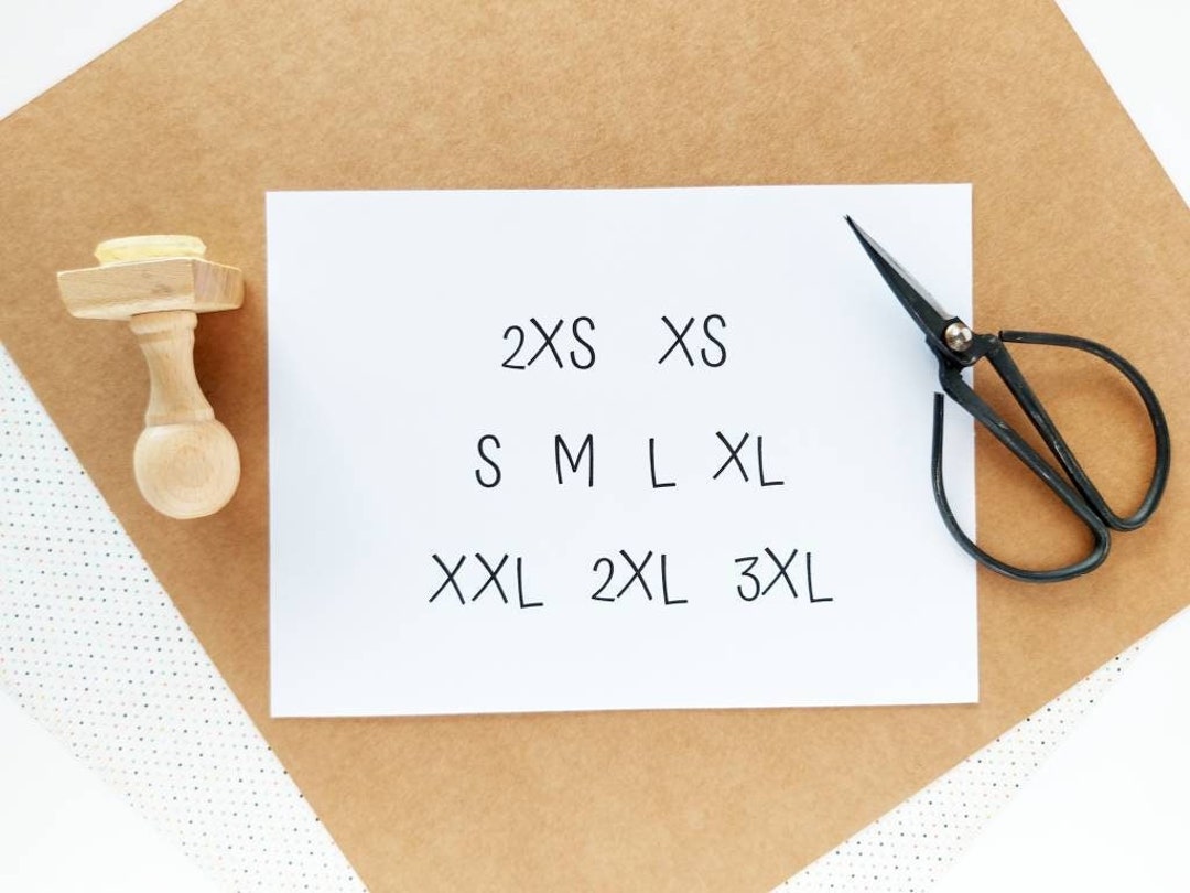 CLOTHING LABELS Stamp Set, Sizing Stamps, Fabric Stamp for Custom
