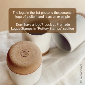 Custom Pottery Stamp for Clay, Logo Stamp for Ceramics, Clay Lover Gift, Pottery Teacher Tool, Acrylic Stamp with Initials, Artist Signature image 2