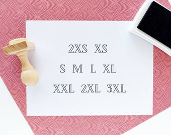 CLOTHING LABELS Stamp Set, Size Clothing Label Stamp, Fabric Stamp for Custom Labels, Sizing Stamps,  Personalized Labels, DIY Garment Label