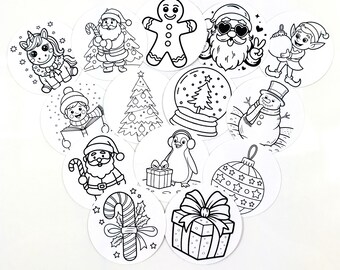 Holiday Christmas Color-Your-Own Sticker Decals