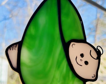 Stained Glass New Baby or Twins Suncatcher / Ornament / Window Decor - Various skin tones