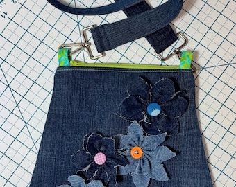 Unique Denim & Flower Boho Fab Purse