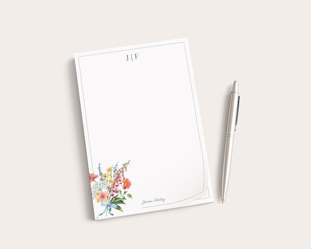 Personalized Floral Notepad | Vibrant Flowers | Mother's Day Gift Idea ...