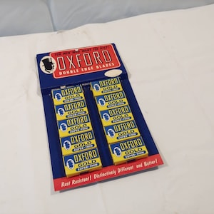 Vintage Oxford Gold Double Sided Razor Blade Display Oxford Razor Blades