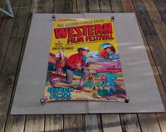 Vintage Roy Rogers & Dale Evans 2nd Annual Western Film Festival Poster 1999 A Tribute To The King Of Cowboys