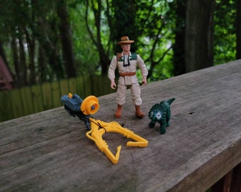 Vintage Jurassic Park Eddie Carr Figura Completa