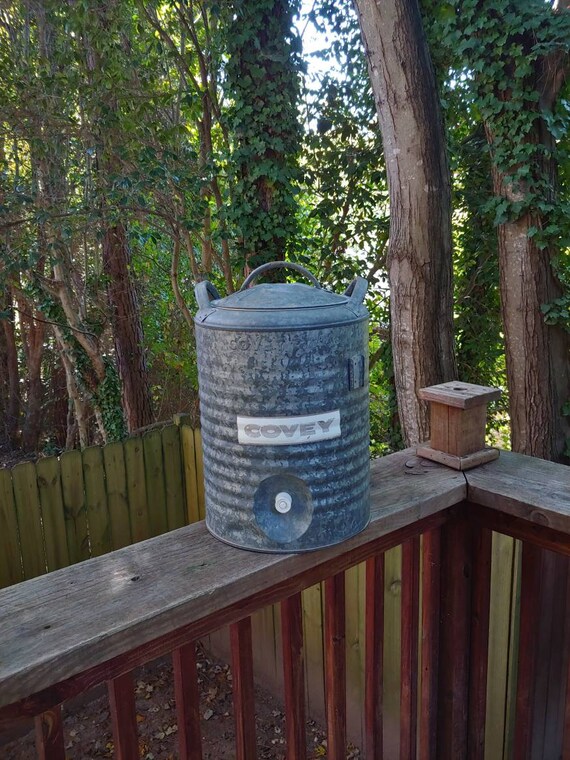 Vintage Covey Metal Galvanized 5 Gallon Water Cooler Jug Etsy