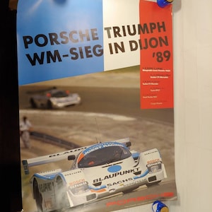 Vintage Porsche Triumph WM Sieg In Dijon 1989 Poster