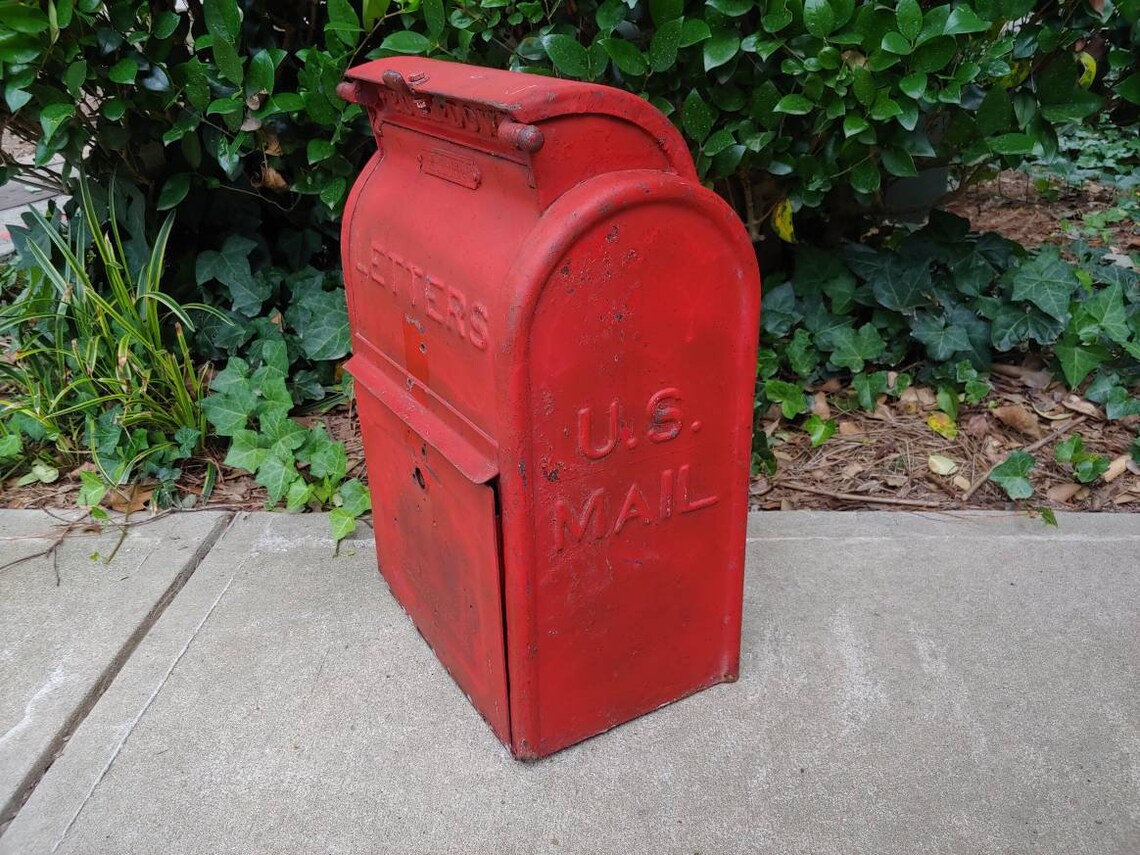 Vintage Cast Iron US Mail Box Letters Van Dorn Iron Works Etsy