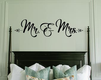 Mr & Mrs Decal - Bedroom Wall Decal