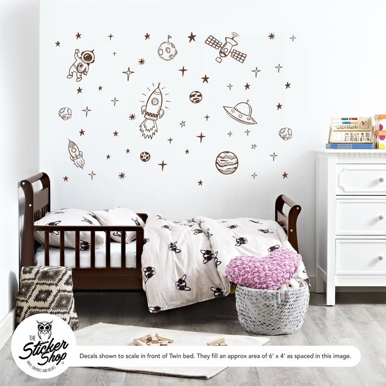 Space Theme Decals Kids Room / Nursery Decals Etsy Canada
