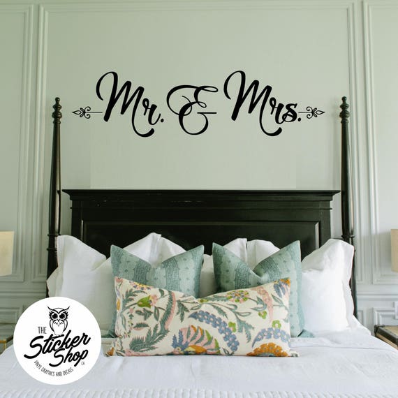 Mr Mrs Decal Bedroom Wall Decal Etsy - roblox headboard decal