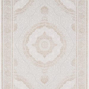 8&#39;x11&#39;, bamboo carpet, bamboo rug, classic rug, beige bamboo rug, Oriental bamboo rug, Fine quality bamboo rug, beige medallion rug