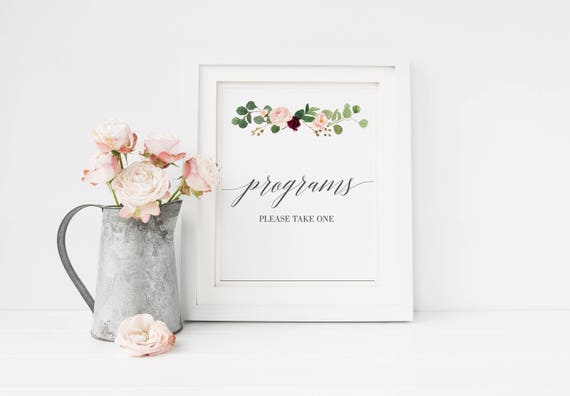 Printable Wedding Ceremony Program Sign Wedding Programs Etsy