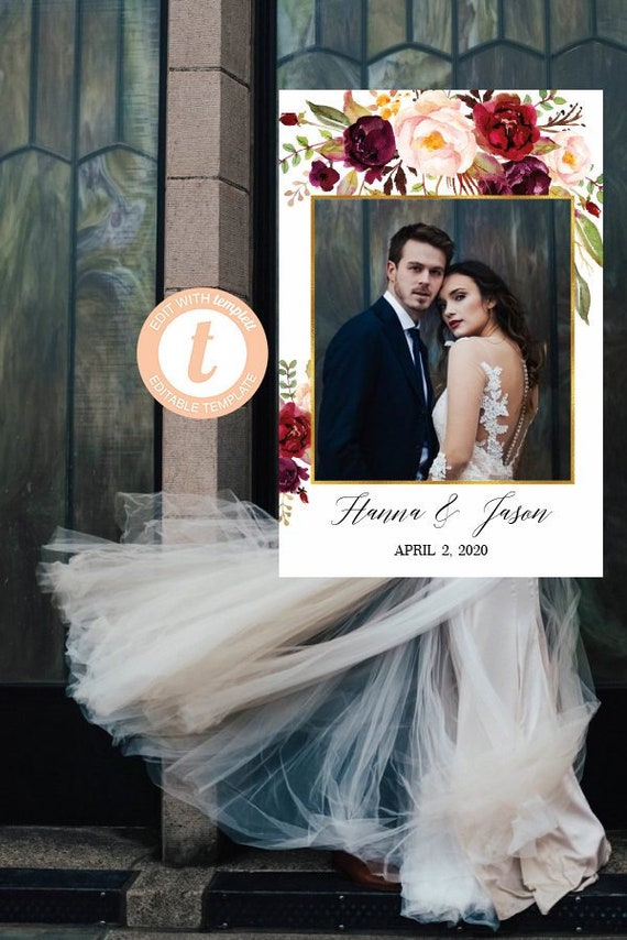 Wedding Photo Booth Frame Wedding Photo Prop Floral Wedding Etsy