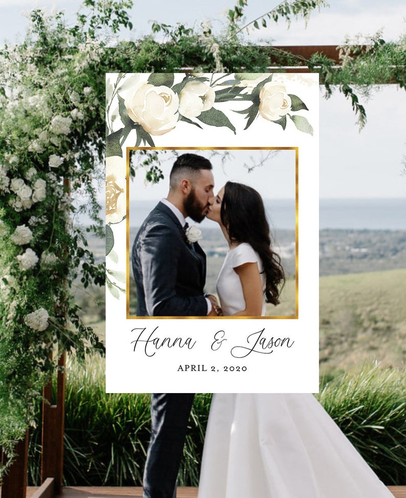 Wedding Photo Booth Frame Wedding Photo Prop Floral Wedding Etsy