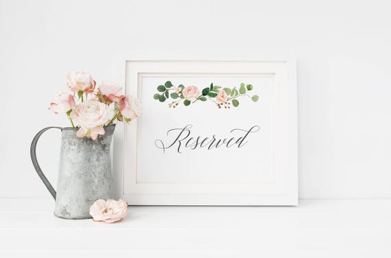 Printable Reserved Sign Card Wedding Ceremony Decor Etsy