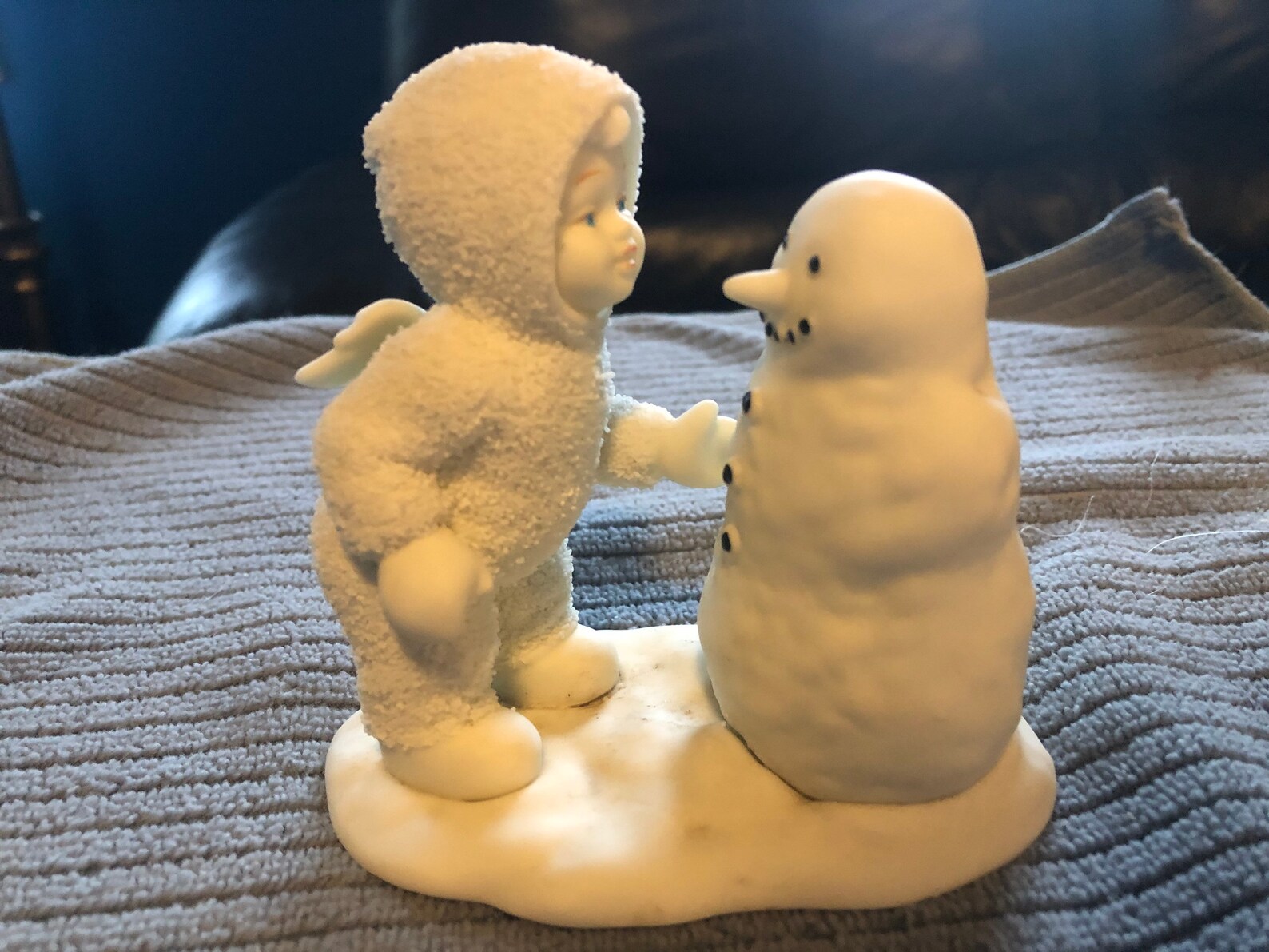 Snowbabies with snowman figurine Etsy