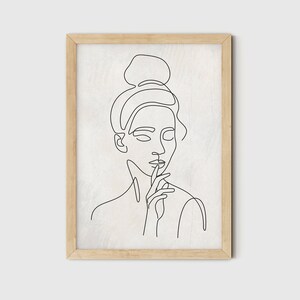 Woman Line Drawing Print, Abstract Line Drawing Printable Wall Decor, Line Art Woman Face, One Line Art Print, Single Line Wall Art Modern