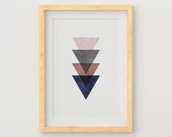 Scandinavische moderne muurkunst, minimalistisch decor slaapkamer, geometrische muurkunst afdrukbaar, minimalistische print, modern uit het midden van de eeuw, Scandinavische printkunst