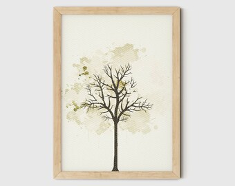 Tree Print | Tree Wall Art, Printable Wall Art, Nature Art Print, Botanical Print Instant Digital Download, Wall Art Print Home Decor