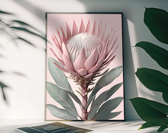 Protea Flower Print: Australian Native Botanical Art (Digital Download)