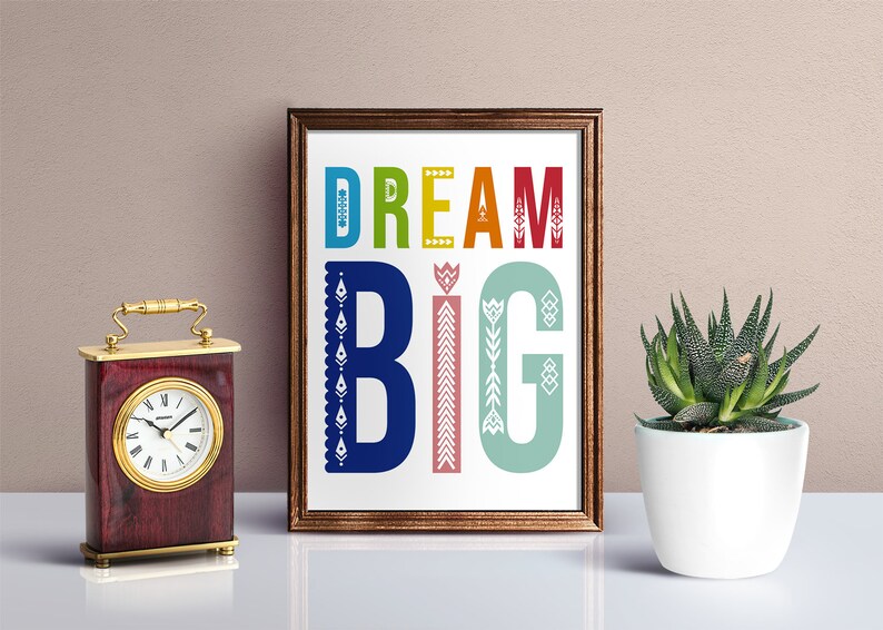 Dream Big Sign Nursery Decor Wall Art Kids Room Wall Quote - Etsy