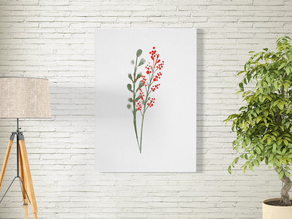Floral Wall Art Set of 3 Red Flower Print Instant Download | Etsy