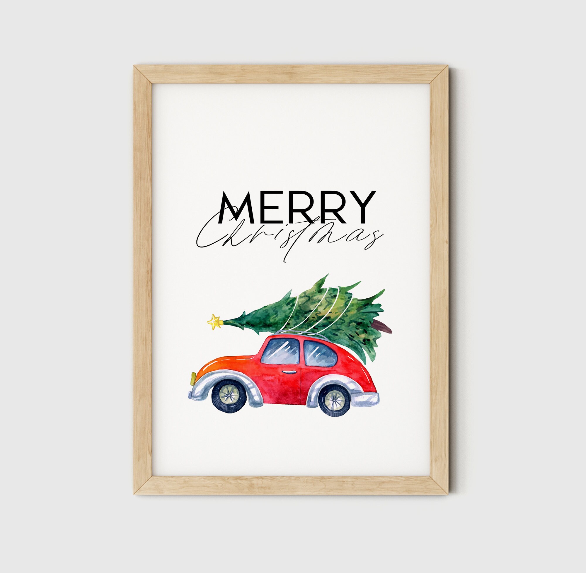 Merry Christmas Printable Sign Christmas Decor Holiday Sign Decor