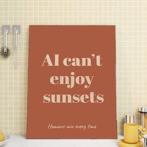 Anti AI Poster Funny Tech Digital Print IT Office Humor Earth Tone Decor Techie Friend Gift Anti AI Print Geek Home Decor Printable image 8