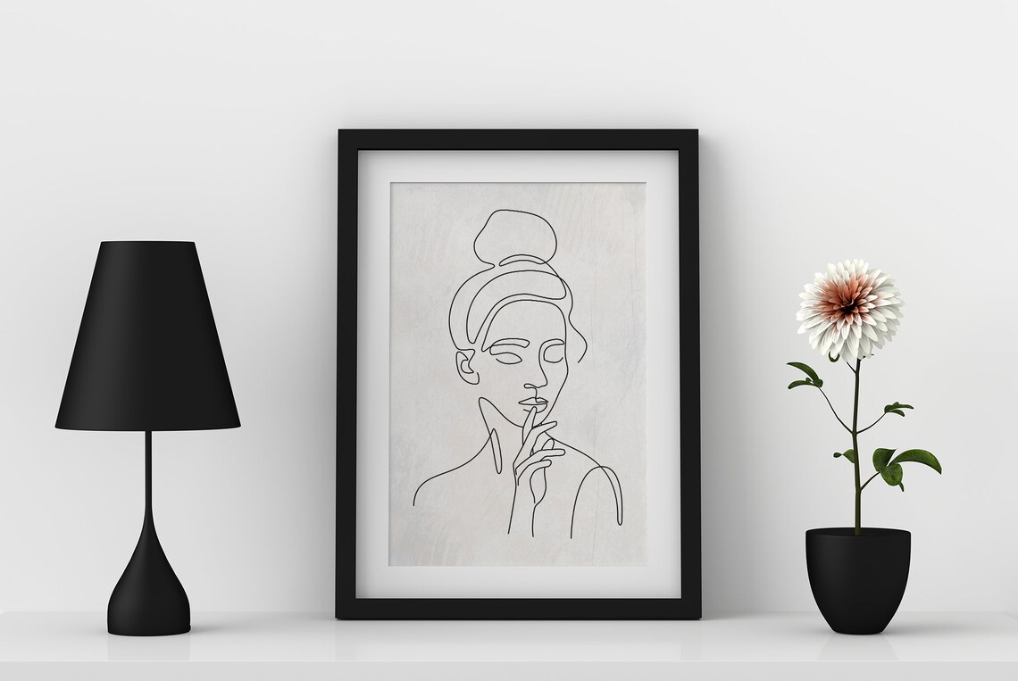 Woman Line Drawing Print Abstract Line Drawing Printable Wall | Etsy