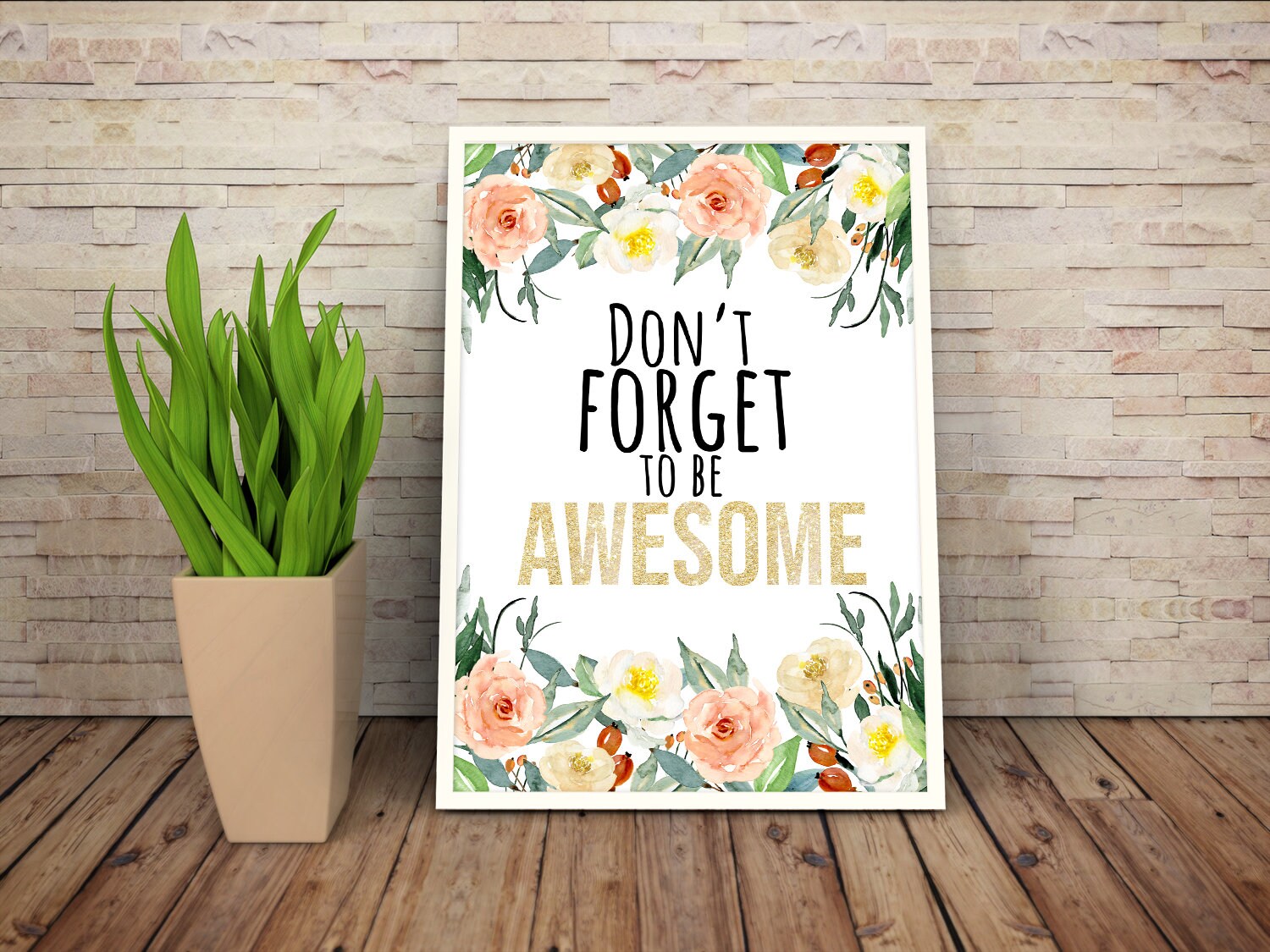 Buy Don't Forget to Be Awesome Print Inspirational Quote Wall Online in ...