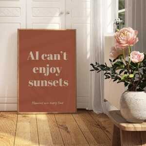 Anti AI Poster Funny Tech Digital Print IT Office Humor Earth Tone Decor Techie Friend Gift Anti AI Print Geek Home Decor Printable image 10