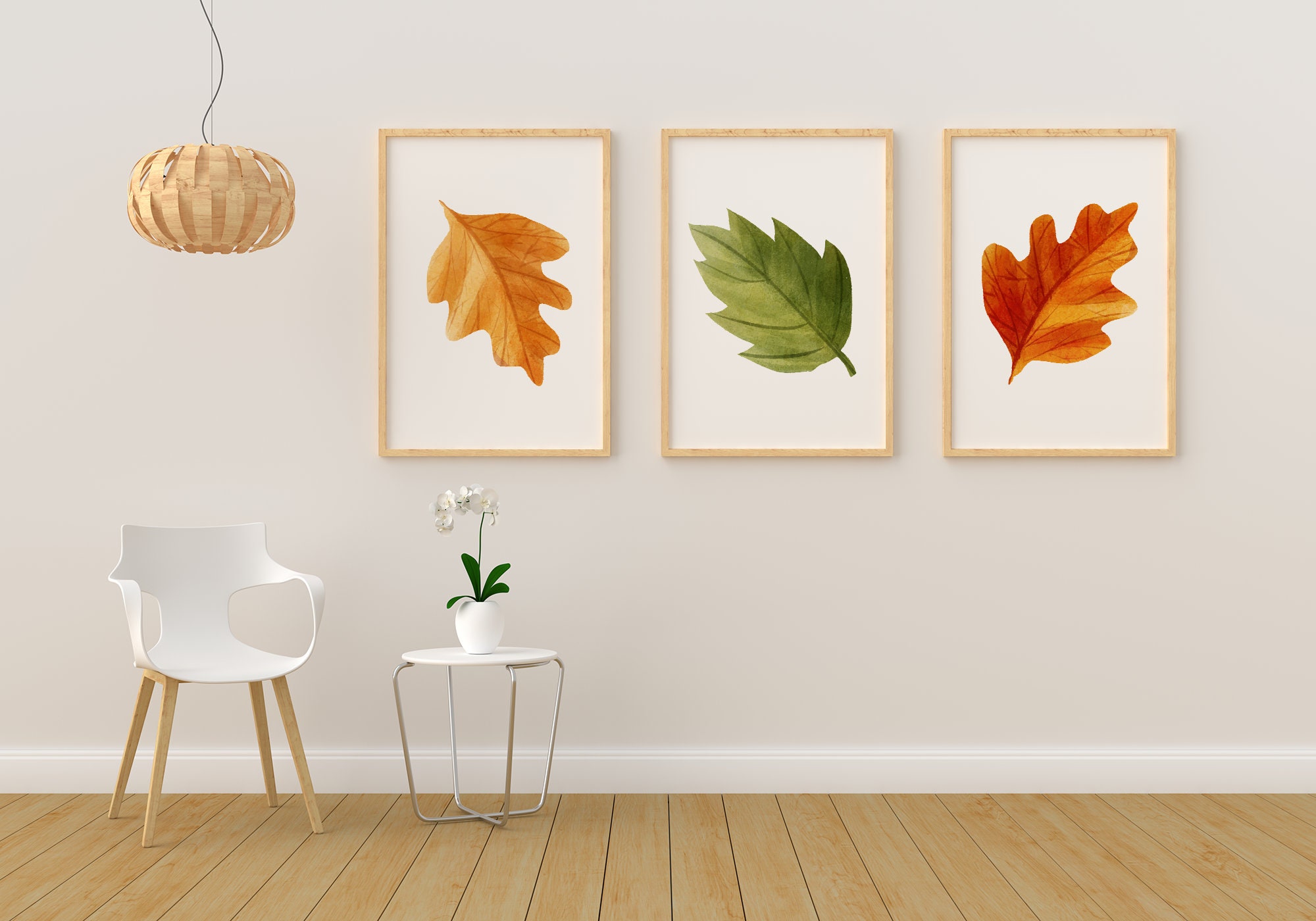 Autumn Decor Set of 3 Prints, Autumn Leaves Printable Wall Art Instant ...