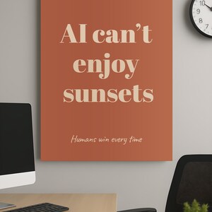 Anti AI Poster Funny Tech Digital Print IT Office Humor Earth Tone Decor Techie Friend Gift Anti AI Print Geek Home Decor Printable image 3