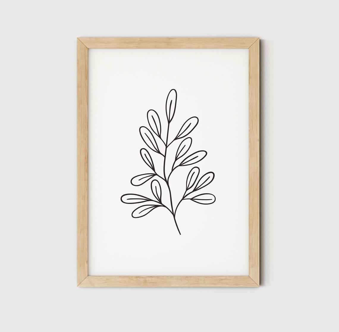 Plants Print Minimal Poster Set of 3 Wall Art Leaf Line Print | Etsy