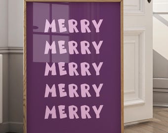 Plum Purple Christmas Print | Moody Holiday Wall Art (Digital Download)