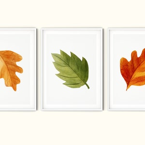 Autumn Decor Set of 3 Prints, Autumn Leaves Printable Wall Art Instant ...