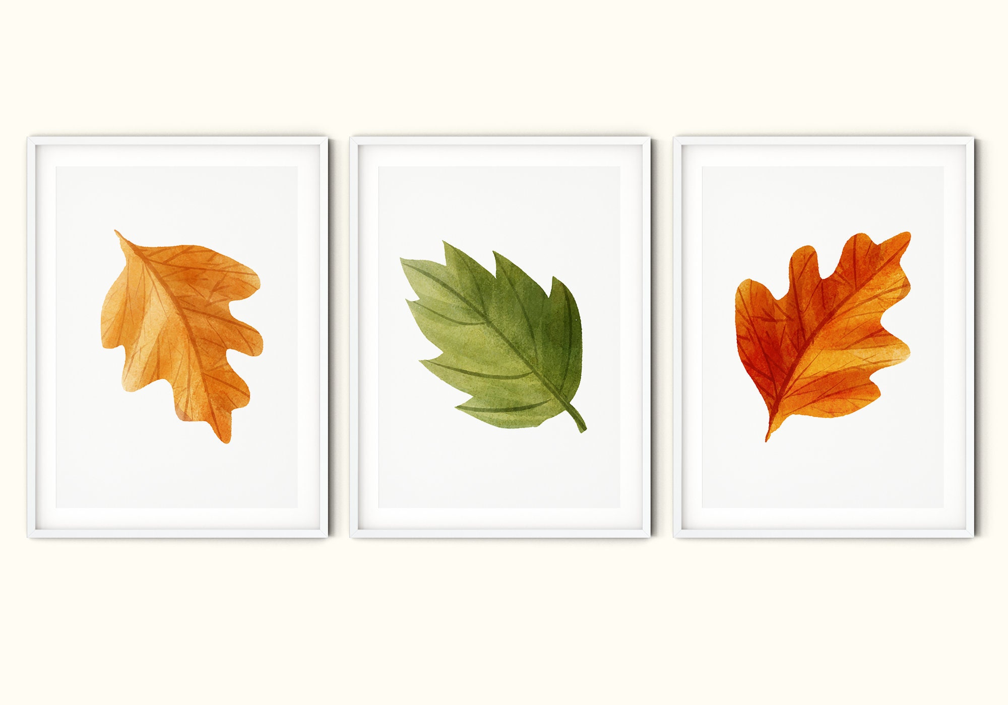 Autumn Decor Set of 3 Prints, Autumn Leaves Printable Wall Art Instant ...