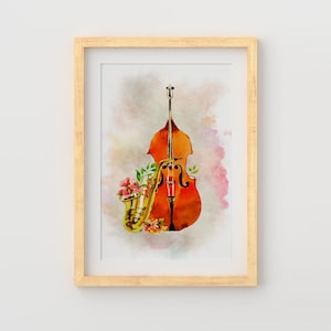 Jazz Poster, Jazz Wall Art Digital Download, Music Poster, Printable Wall Art, Jazz Print, Saxophone Art Instant Download, Watercolor Print