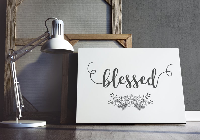 Blessed Sign, Christmas Printable Wall Art, Holiday Decor, Family Sign ...